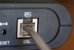 Rückseite eines DSL-Modems