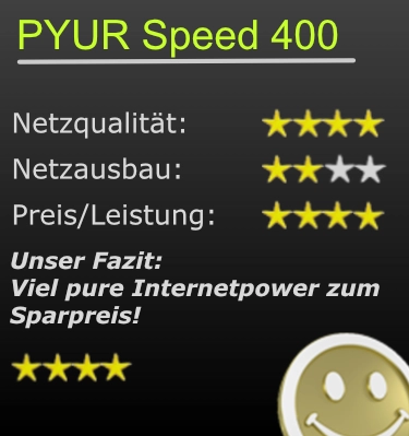 Viel Power zum kleinen Preis: Highspeed-Tipp der Redaktion mit 400 MBit von PYUR