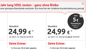 Screenshot Vodafone Preissenkung